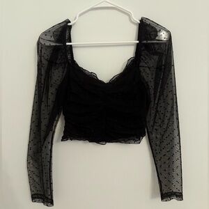 H&M Divided - Black Sheer Long Sleeve Top